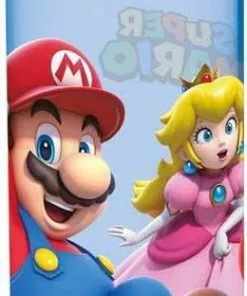 Gloednieuw 👍 Super Mario Bross Tritan Drinkfles - Waterfles - 540 Ml Blauw/rood - 21 Cm Hoog 🎁