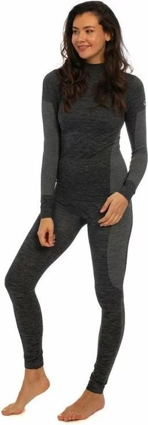 Groothandel π Merkloos Thermo Onderkleding Set Voor Dames Zwart Melange - Maat L - π Shirt Lange Mouw En Broek - Wintersport Kleding - Thermokleding π 4 Groothandel π Merkloos Thermo Onderkleding Set Voor Dames Zwart Melange - Maat L - π Shirt Lange Mouw En Broek - Wintersport Kleding - Thermokleding π - Afbeelding 4