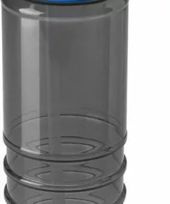 Promo ⌛ Bellatio Design Kunststof Waterfles/drinkfles Transparant Zwart/blauw Met Rietje 650 Ml - Sportfles - Bidon ⌛