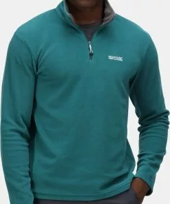 Beste Verkoop 🛒 De Regatta Thompson Wandelfleece - Heren - Halve Rits - Sneldrogend - Groenblauw 🔥
