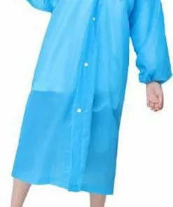 Hete verkoop 🎉 Merkloos Kinder Regenjas Met Capuchon Blauw (6-9 Jaar) - Licht Gewicht - Pocket Size - Reizen ❤️