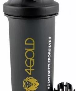 Beste Verkoop π₯° 4Gold Shaker, Lekvrije Sport Waterfles, BPA-vrij, Sport Accessoires, Zwart, 700ml π