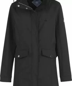 Beste Pirce 😍 BJØRNSON YLVA Softshell Jas 4 Seizoenen Dames - Winddicht - Fleece Gevoerd - Capuchon - Tussenjas - Damesjas - Maat 38 - Zwart 😀