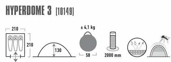 Goedkoopste π₯ High Peak Hyperdome 3 Pop Up Tent - Anthraciet - 3 Persoons β 5 Goedkoopste π₯ High Peak Hyperdome 3 Pop Up Tent - Anthraciet - 3 Persoons β - Afbeelding 5