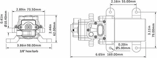 Goedkoop 🥰 SeaFlo Membraanpomp / Drinkwaterpomp / Waterpomp, 12V, 4 L/min, 4.8 Bar ✨ 2 Goedkoop 🥰 SeaFlo Membraanpomp / Drinkwaterpomp / Waterpomp, 12V, 4 L/min, 4.8 Bar ✨ - Afbeelding 2