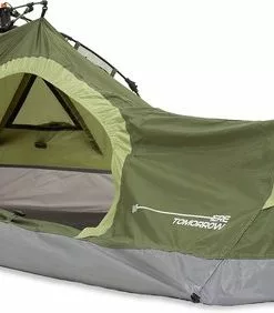 Flash-uitverkoop 𧨠Where Tomorrow Solo Tent 225X100X57 Cm - Groen - 1 Persoons π