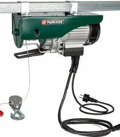 Goedkoopste 🎁 Parkside Kabelhefwerktuig - Draagkracht: Max. 250 / 125 Kg - Hefhoogte: Max. 6 M / 12 M - Vermogen: 500 W - Automatisch Remmen - Ook Bij Stroomuitval - Thermische Overbelastingsbeveiliging - Torsievrije Staalkabel - Noodstopknop - Hefapparaat - Lier 🧨