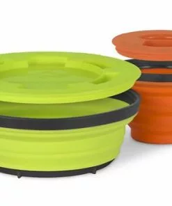 Uitgang 👍 Sea To Summit X-Seal & Go Set - Campingservies Inklapbaar - Beker + Schaal - Small - Lime/Oranje 🥰 -Kamperen-outdoor Verkoopwinkel 550x354 1