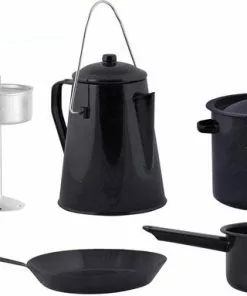 Goedkoop 😉 Esschert Design Pannenset Kampvuur - 4 Delig - Outdoor - Metaal 👍