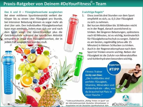Aanbiedingen π #DoYourFitness - Fruitwater Fles - »FruitBottle« - Fruit Infuser Voor Fruitpunches / Groente Spritzers - 800ml - Rood π 6 Aanbiedingen π #DoYourFitness - Fruitwater Fles - »FruitBottle« - Fruit Infuser Voor Fruitpunches / Groente Spritzers - 800ml - Rood π - Afbeelding 6