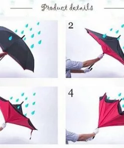 Nieuw ⌛ San Vitale® - Unieke Reversible Windproof Paraplu - Krant Wit 💯 -Kamperen-outdoor Verkoopwinkel 550x431 3