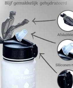 Beste Pirce ✨ Locolta Motivatie Waterfles - 1 Liter Drinkfles - Drinkfles Met Tijdsmarkering - Drinkfles Met Rietje - Lekvrije Drinkfles - Blauw Met Roos 👏 -Kamperen-outdoor Verkoopwinkel 550x440 10