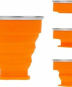 Coupon π Favorite Things Inklapbare Drinkbeker - Siliconen Beker Oranje Met Deksel - Camping π