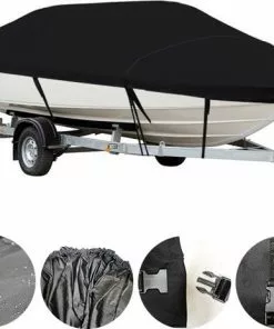 Nieuw ❤️ Merkloos Boothoes - Bootzeil - Afdekzeil Boot - Zwart - Maat AAA: 300-365 X 165 Cm 💯 -Kamperen-outdoor Verkoopwinkel 550x464 5