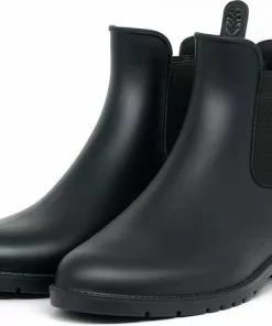 Goedkoop β€οΈ Geweo Regenlaarzen - Wellington Chelsea Laarzen - Kerstmis - Kerstfeest - π Christmas Gift - Middelhoge Schoen - Kort π₯Ύ Boots - Waterdichte - Dames - Zwart - Maat 36 π