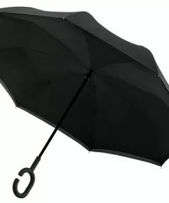 Promo 🛒 Merkloos Impliva RU-6 Inside Out Windproof Paraplu - Dubbeldoeks - Ø 107 Cm - Zwart 😀 -Kamperen-outdoor Verkoopwinkel 550x472 3