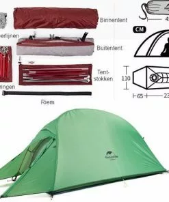 Beste deal 🛒 Cloud Up 1 Upgraded - Naturehike® - 1 Persoons Tent - Lichtgewicht Tent - Incl. Grondzeil - 210T 3000mm - Outdoor - Waterdicht - Hiking & Wandelen ✔️ -Kamperen-outdoor Verkoopwinkel 550x475 2