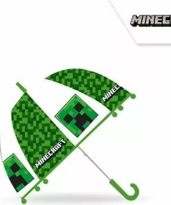 Uitgang 🛒 Minecraft Paraplu 45CM - Transparant - Groen 🎁