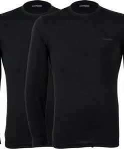 Groothandel 🥰 Campri Thermoshirt Lange Mouw (2-PACK) - Sportshirt - Heren - Maat S - Zwart 🔔