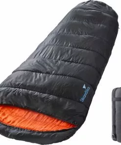 Beste recensies van π Skandika Vegas-L XXL Slaapzak - Slaapzakken - Slaapzakken Volwassen – Mummie Slaapzak - Unisex - Katoen, Luxe Kwaliteit, Koppelbaar, 3 Seizoenen, 220 X 110 Cm, -12° Tot -15°C, Outdoor Kampeerslaapzak – Ritssluiting Links - Zwart/oranje π