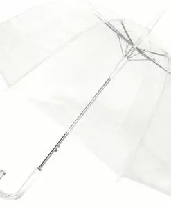 Nieuw 🧨 Smati Big Cloche Stormparaplu - Transparent - Auto Open - ø 85 Cm - Big Cloche Wit 👏
