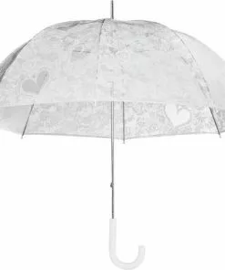 Goedkoopste 😍 Discountershop Paraplu Met Hartjes TRANSPARANT - HANDOPENING - Ø 95 CM - TRANSPARANT - Paraplu - Fashion Dessin 😉