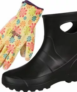 Groothandel π Sarcia Zwarte Rubberen Dameslaarzen Compleet Met Tuinhandschoenen Maat - 39 βοΈ