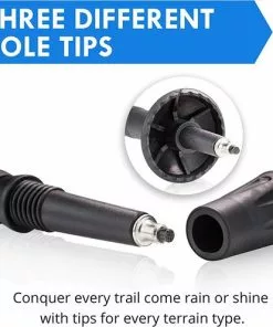 Begroting 🔔 Isoproducts Gecertificeerd. Nordic Walkingstokken Hitech - Verstelbaar. Zwart/zilver - Let Op. Incl Een Paar Extra Setjes Voetjes. Niet Goed,,geld Terug. 💯 -Kamperen-outdoor Verkoopwinkel 550x496