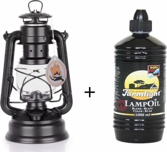 Promo ⭐ Feuerhand 276 Olielamp / Stormlamp Mat Zwart + 1 Liter Farmlight Lampolie ⌛ 1 Promo ⭐ Feuerhand 276 Olielamp / Stormlamp Mat Zwart + 1 Liter Farmlight Lampolie ⌛
