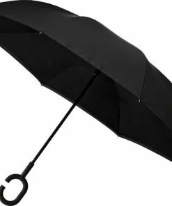 Promo 🛒 Merkloos Impliva RU-6 Inside Out Windproof Paraplu - Dubbeldoeks - Ø 107 Cm - Zwart 😀