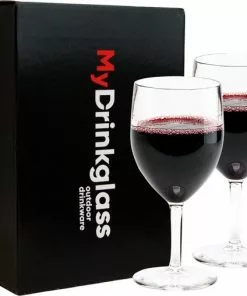 Begroting π MyDrinkglass Plastic Wijnglazen Lissabon | Plastic Wijnglazen | 2 Stuks | Wijnglazen Witte Wijn | Wijnglazen Rood | Wijnglazen Set | Plastic Glazen | Zero Waste | Herbruikbaar | Onbreekbaar Wijnglas | 270 Ml | π