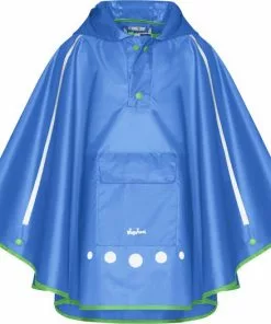 Gloednieuw 🔥 Playshoes - Regenponcho Voor Kinderen - Opvouwbaar - Blauw - Maat XL 🥰