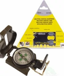 Uitgang 😉 De Snuffelaar® - Professionele Metalen Kompas Militair - 2022 - Kaartmodel Multitool Survival - 17 Opties Scouting Compass 😀