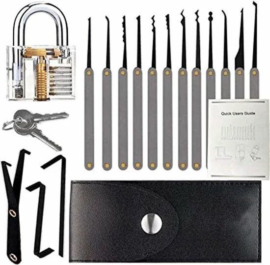 Goedkoop ⌛ LOCK. Lock Premium Lockpick Set – 15-delig – Inclusief Transparant Slot – Lockpicken Voor Beginners En Professionals ⭐ 2 Goedkoop ⌛ LOCK. Lock Premium Lockpick Set – 15-delig – Inclusief Transparant Slot – Lockpicken Voor Beginners En Professionals ⭐ - Afbeelding 2