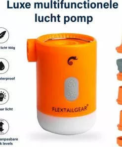 Promo ⌛ Flextail Gear Max Pump 2 Pro Luchtbedpomp - 4 In 1 - Luchtpomp, Lantaarn, Vacuümpomp, Noodpowerbank - Oranje 🤩 -Kamperen-outdoor Verkoopwinkel 550x543 9