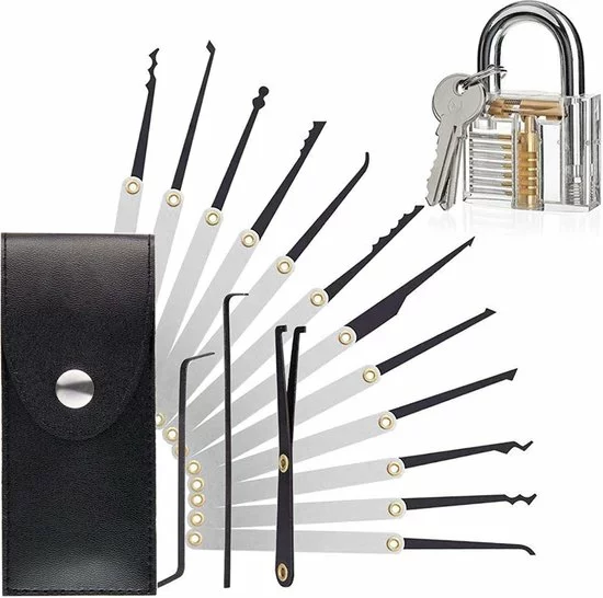 Goedkoop ⌛ LOCK. Lock Premium Lockpick Set – 15-delig – Inclusief Transparant Slot – Lockpicken Voor Beginners En Professionals ⭐ 1 Goedkoop ⌛ LOCK. Lock Premium Lockpick Set – 15-delig – Inclusief Transparant Slot – Lockpicken Voor Beginners En Professionals ⭐