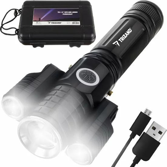 Nieuw π₯° Trizand Tactische Zaklamp - Oplaadbaar – Inclusief Batterij – 300 Lumen – Opbergkit – 4 Modes π 1 Nieuw π₯° Trizand Tactische Zaklamp - Oplaadbaar – Inclusief Batterij – 300 Lumen – Opbergkit – 4 Modes π