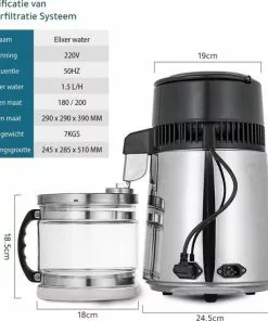 Beste deal 🔔 Elixer Water Deluxe - Waterdestilleerder - Destilleerapparaat - RVS - Water Destilleren - Met 4L Glazen Kan 😀 -Kamperen-outdoor Verkoopwinkel 550x549 8