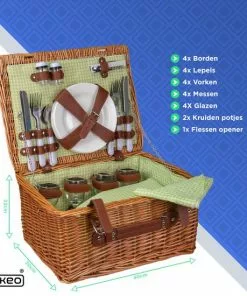 Flash-uitverkoop π EKEO Picknickmand 28-delig - Incl. Servies En Bestek - Picknickset Voor 4 Personen - Rieten Mand - PU-leer - Groen π 8 Flash-uitverkoop π EKEO Picknickmand 28-delig - Incl. Servies En Bestek - Picknickset Voor 4 Personen - Rieten Mand - PU-leer - Groen π -Kamperen-outdoor Verkoopwinkel 550x550 115