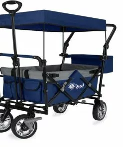 Nieuw 🛒 Rijoka Luxe Opvouwbare Bolderkar/Bolderwagen | Met Dakje En Draagtas | Marine Blauw 🔥