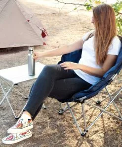 Groothandel 🌟 Navaris Klapstoel Met Draagtas - Campingstoel - Draagbare Stoel Voor Kamperen, Festivals En Vissen - Strandstoel - Inklapbaar - Donkerblauw 🌟 -Kamperen-outdoor Verkoopwinkel 550x550 178