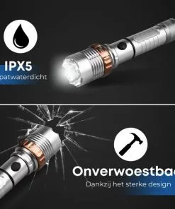 Groothandel ✨ Rebela | Led Zaklamp Oplaadbaar | Flashlight | Aluminium | Waterproof | Inclusief Oplaadbare Batterij | High-Mid-Low-Strobe-SOS | T6 LED Police Flashlight ❤️ -Kamperen-outdoor Verkoopwinkel 550x550 273