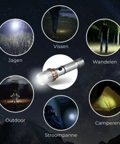 Groothandel ✨ Rebela | Led Zaklamp Oplaadbaar | Flashlight | Aluminium | Waterproof | Inclusief Oplaadbare Batterij | High-Mid-Low-Strobe-SOS | T6 LED Police Flashlight ❤️ -Kamperen-outdoor Verkoopwinkel 550x550 274