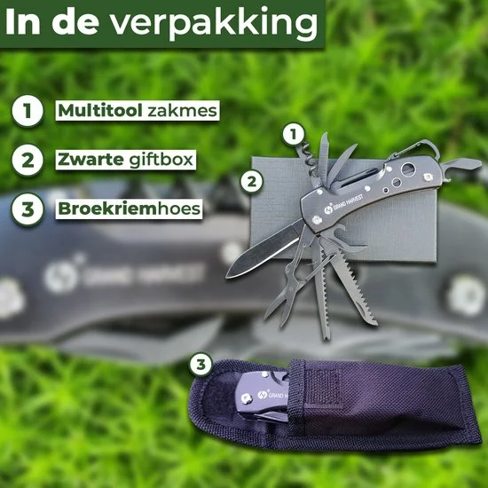 Goedkoop β Survival Zakmes - Multitool - 15 Functies - Zwart - In Giftbox - By Grand Harvest π 7 Goedkoop β Survival Zakmes - Multitool - 15 Functies - Zwart - In Giftbox - By Grand Harvest π - Afbeelding 7