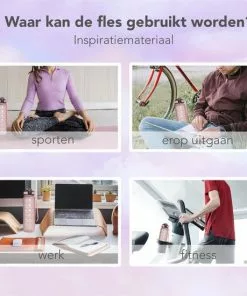 Beste Verkoop ⌛ Seniq Motivatie Waterfles - 1 Liter - Drinkfles Met Tijdmarkering - Rietje - Roze ⭐ -Kamperen-outdoor Verkoopwinkel 550x550 354