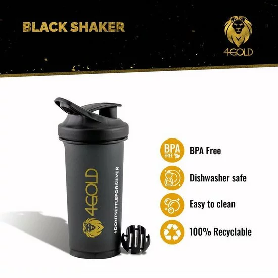 Beste Verkoop π₯° 4Gold Shaker, Lekvrije Sport Waterfles, BPA-vrij, Sport Accessoires, Zwart, 700ml π 8 Beste Verkoop π₯° 4Gold Shaker, Lekvrije Sport Waterfles, BPA-vrij, Sport Accessoires, Zwart, 700ml π - Afbeelding 8