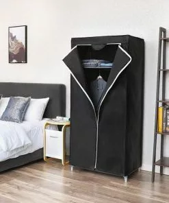 Flash-uitverkoop 🤩 Songmics Smalle Opvouwbare Garderobekast - Camping Kleding Legplank Kast Stof Stoffen Hangkast Legkast ⭐