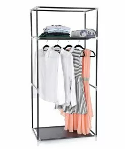 Flash-uitverkoop 🤩 Songmics Smalle Opvouwbare Garderobekast - Camping Kleding Legplank Kast Stof Stoffen Hangkast Legkast ⭐ -Kamperen-outdoor Verkoopwinkel 550x550 619