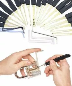 Korting ✨ GLD Lockpick Set Met Oefenslot -Professioneel 17 Delig Met Opbergmap, Lock Pick Tools Voor Beginners En Professionals 😀 -Kamperen-outdoor Verkoopwinkel 550x550 653