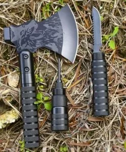 Nieuw 👏 Temz® Multitool Survival Kit - Survival Kit - Hakbijl - Survival Set - Multitool Bijl - Survival Kit Outdoor - Bijl - Survival Tool - Survival Mes - Incl. Multitool Bijl, Survival Mes, Raambreker, Fluitje & Kompas 🔔